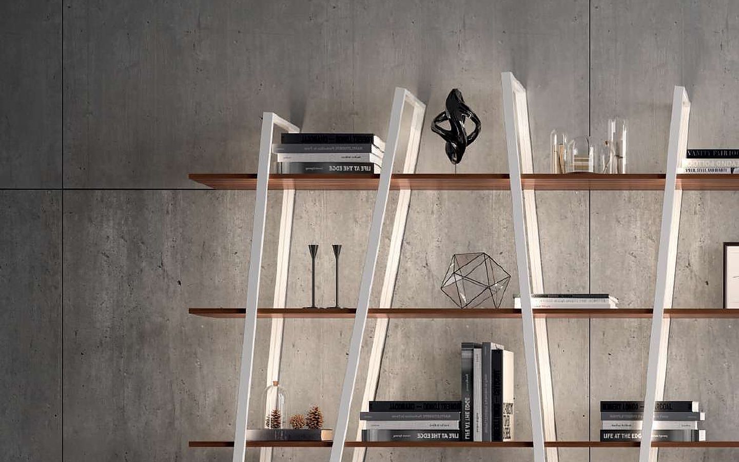 LOOP frames at different angles on a concrete wall